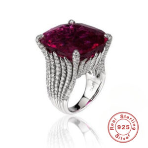 الكلاسيكية الفاخرة ريال الصلبة 925 فضة خاتم 3Ct AAA + الزركون مجوهرات الزفاف خواتم الخطبة للنساء الفتيات هدية عيد الميلاد