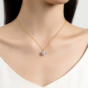 رائجة البيع 100% ريال 14k AU585 حلية ذهبية D اللون مويسانيتي قلادة للنساء 0.5ct/1ct/2ct/3ct مجوهرات الخطوبة الفاخرة