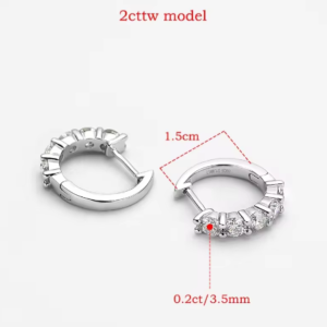 Smyoue 18k 3cttw مويسانيتي هوب القرط للنساء 4 مللي متر الأحجار D اللون تألق خلق حلق الماس 100% 925 فضة